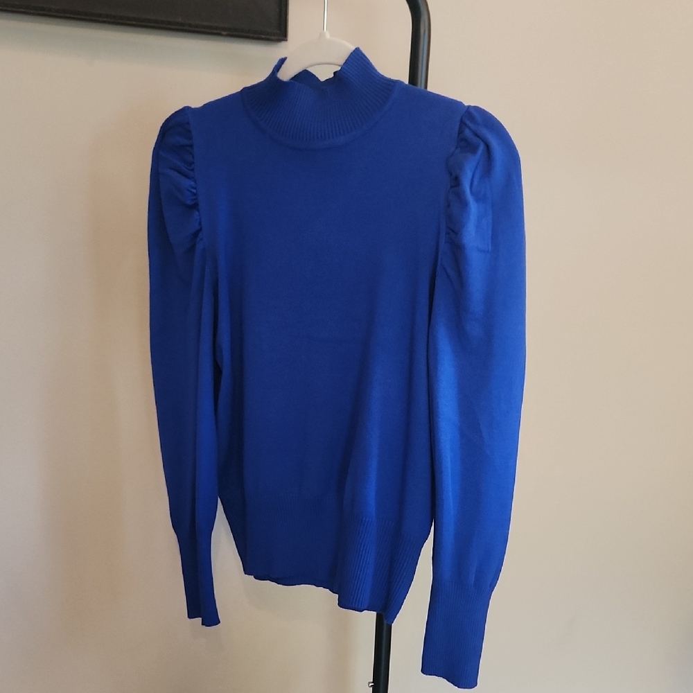 Vibrant Blue Women's Turtleneck Sweater